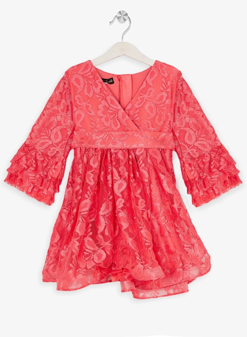 Little Golden Apple Little Ruffle Sleeve Dress